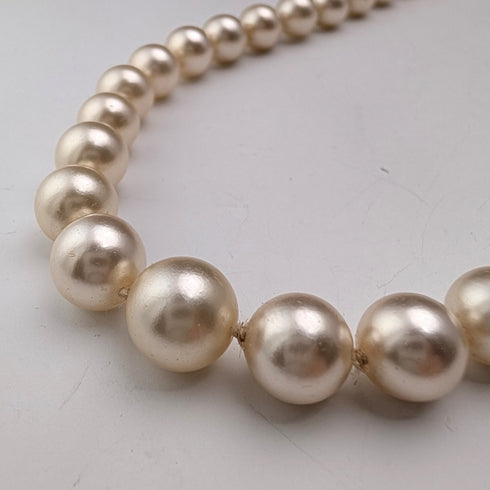 英國復古珍珠項鍊,70厘米,9ct金扣,帶盒子,Ciro